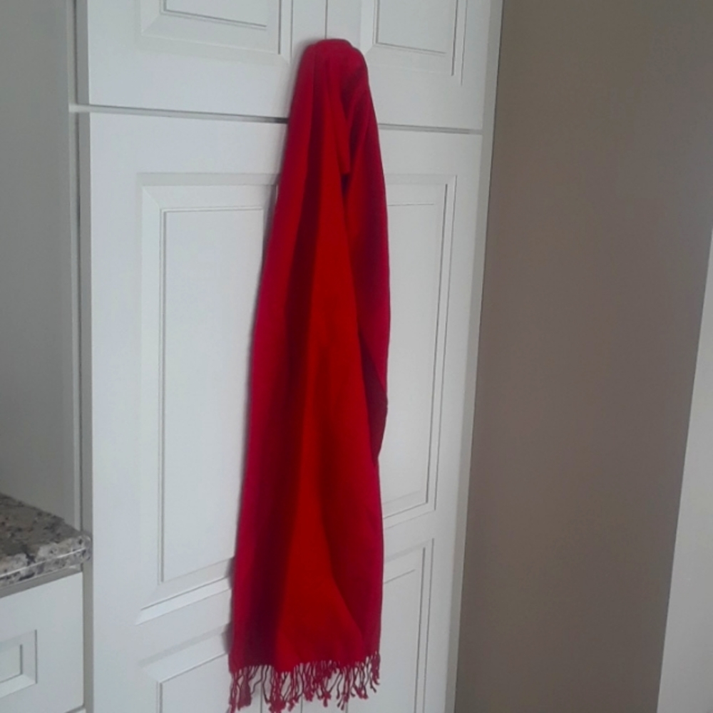 woman's red scarf cashmere/silk